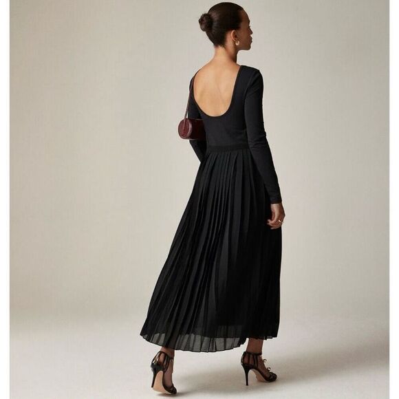 J.Crew Pleated Ballet Dress in Stretch Cotton Blend Black Size S NWT CF797 - Picture 4 of 14